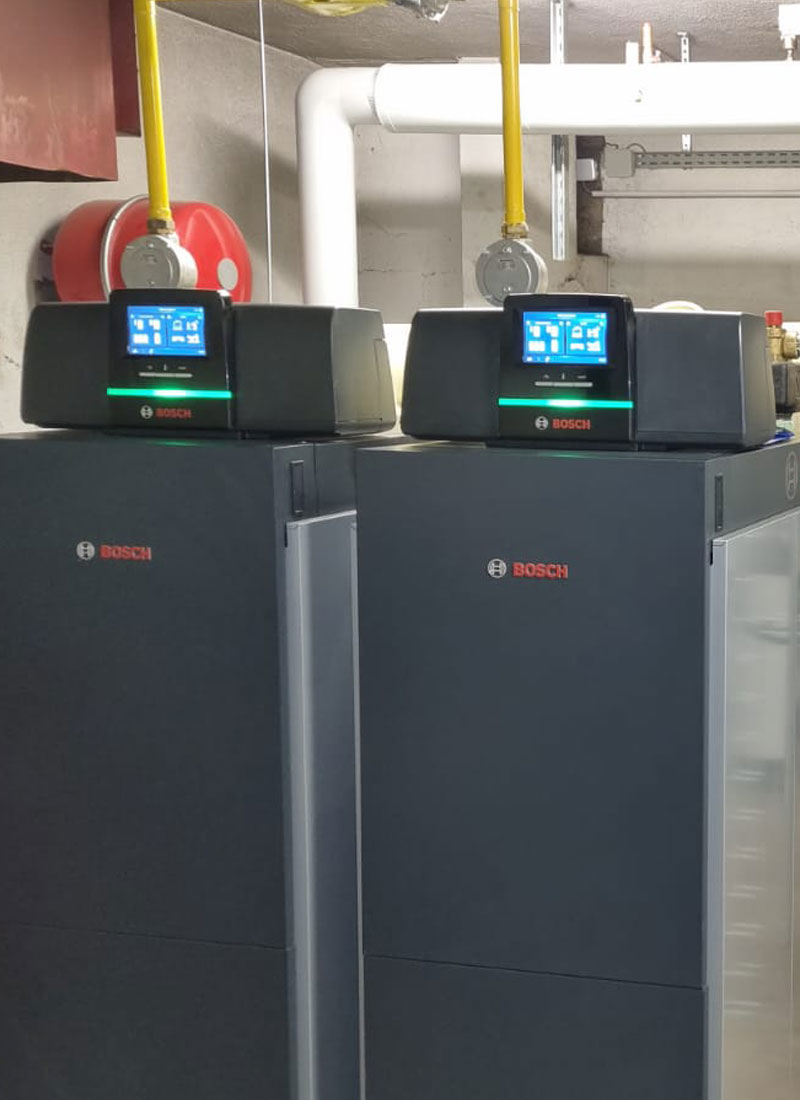 Installation de 2 chaudières BOSCH en cascade dans une copropriété sur la ville d’Annemasse
